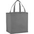 A grey non-woven tote bag with two sturdy handles, designed for shopping and carrying items.