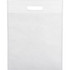 A white non-woven tote bag with a cut-out handle and no visible design or branding.
