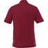 A maroon short sleeve polo shirt for men, featuring a collar and side slits, with a visible logo.