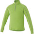 A green Taza Knit Quarter Zip jumper for men, featuring long sleeves and a half zip collar, with a subtle logo.