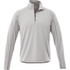 A light grey quarter zip jumper for men, featuring long sleeves and a subtle logo.