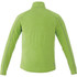 A green knit quarter zip jumper featuring a high collar and reflective detailing on the seams. It has branding on it.