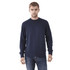 A navy blue fleece crew jumper for men, featuring a classic design and a logo.