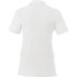 A white women's polo shirt with short sleeves and a collar. The design features minimal detailing and includes a logo.