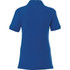 A women's short sleeve polo shirt in a vibrant blue colour, featuring a logo. Back view displayed.