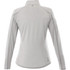 A women's quarter zip jumper in light grey, featuring a seamless design and a branded logo on the back.