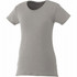 A grey Bodie short sleeve tee for women, featuring a classic scoop neckline and short sleeves.