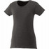 A women's short sleeve tee in a dark grey colour, featuring a rounded neckline and a fitted design.