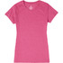 A pink women's short sleeve tee with a fitted design and a logo.
