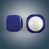 A Cube Lip Balm with a rounded, smooth white balm inside a square navy blue container, featuring a twist-off lid.