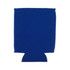 A blue stubby cooler made of neoprene, featuring a bottom cut-out, suitable for drink bottles.