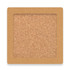 A cork square coaster set featuring a natural cork texture and a brown border, includes four coasters in total.