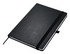 Apex A5 notebook with a black textured cover, featuring an elastic band closure and a ribbon marker.