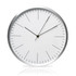 A wall clock with a 30cm white face, black hour markers, and a sleek aluminium frame.