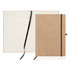 A recycled paper journal with a kraft cover, elastic closure, and blank lined pages inside. Includes a ribbon marker.