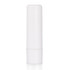 A white lip balm tube with a sleek, cylindrical design and a twist-up mechanism.