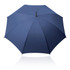 A navy blue umbrella with a 61cm canopy, featuring a sleek design and a simple branded logo.