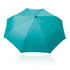 A turquoise 55cm folding umbrella with a rounded canopy, featuring a central button and a simple design.