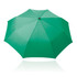 A green 55cm folding umbrella with a central button and a smooth finish. Features a logo.