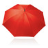 A red 75cm umbrella with a sleek design and a black handle, featuring a logo.