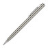 A metal ballpoint pen in a sleek silver finish with a clip and a branded element.