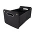 A black cargo storage organiser with two handles and multiple compartments for efficient storage.