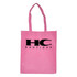 A pink shopping tote bag with a gusset and a logo featuring "HC BOUTIQUE" in black.