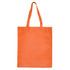 An orange large shopping tote bag with a gusset and sturdy handles. It features a blank surface.
