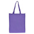 A large purple shopping tote bag with gusset and two shoulder straps. The bag has a plain design and a logo.