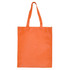 An orange large shopping tote bag with a gusset, featuring two handles and a plain design.