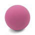 A pink high bounce ball with a smooth surface and rounded shape, featuring a logo.