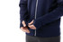 Men's navy blue Senger Knit Full Zip Performance Jacket with thumb holes, featuring a zip front and pockets.
