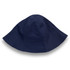A navy blue Byron bucket hat with a wide brim and a simple design. It features a logo on one side.
