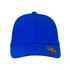 A blue Falcon Flex Cap featuring a structured design and a branded badge on the side.