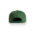 A green cap with a snapback closure and a logo on the back.