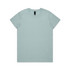 A light mint green t-shirt with a classic crew neckline and a tag on the inside collar.