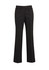 A pair of black relaxed pants with a flared design, featuring a waistband and pockets. The product has a logo.