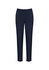 Navy blue women's slacks with a slim fit and ultra comfort waistband, featuring a logo.