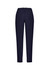 Navy women's slim leg pants with a comfort waist and a plain design. Features a logo on the waistband.