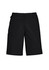A pair of women's cargo shorts in black, featuring multiple pockets and a comfort waist design.