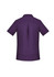 A plain short sleeve shirt in a rich purple colour, featuring a back pleat and collar. Includes branding.