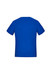 A blue women's short sleeve jersey top with a simple, rounded neckline and short sleeves. It features a logo.