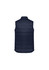 A navy men's alpine vest with a padded design, featuring a collar and no visible fastenings on the back.