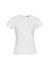 A white women's chic top with short sleeves and a scoop neckline, featuring a gathered detail at the front.