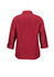 A maroon 3/4 sleeve shirt with a simple back design and a collar, featuring a branding logo.