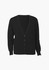 A black woolmix cardigan with a v-neck, button front, and two front pockets. It features long sleeves and a simple design.