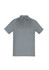 A short sleeve polo shirt in a light grey colour, featuring a collar and a logo.