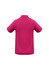 A magenta Crew Mens Polo shirt featuring a collar and short sleeves, with a branding logo.