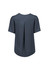 A grey women's short sleeve blouse with a pleat detail at the back and a relaxed fit. It features a simple design and has a logo.