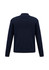 A navy blue 80/20 wool pullover featuring a ribbed texture and a high collar, with a logo on the back.